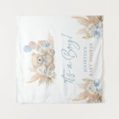 Tenture Pancarte de bienvenue Baby Shower Boho Teddy Bear (Devant)