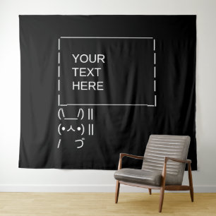 Tenture Pancarte de protestation de lapin / Art ASCII pers