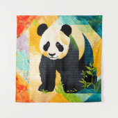 Tenture Panda Bear Quilt Look Tapestry (Devant)