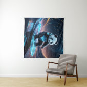 Tenture Panda futuriste surf Stardust Waves (En situation (horizontale))