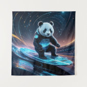 Tenture Panda futuriste surf Stardust Waves (Devant)