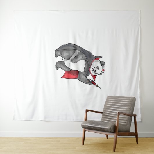 Tenture Panda Halloween Vampire infirmière T-shirt surdime (En situation (horizontale))