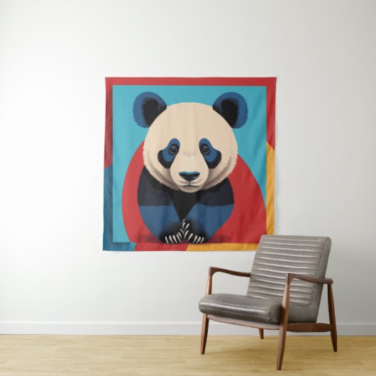Tenture Panda pop art (En situation)