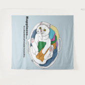 Tenture Panier de linge chat blanc Cosy drôle bleu (Devant (Horizontal))