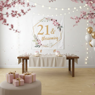 Tenture Panneau 21 & Fleur de Cerisier en Fleur pour 21e A
