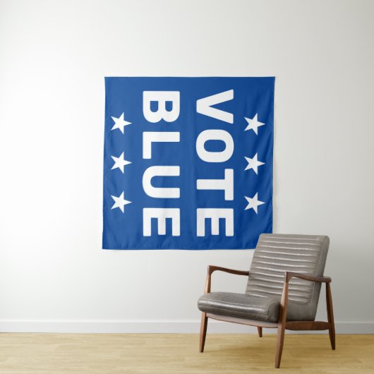 Tenture Panneau bleu Vote (En situation (horizontale))