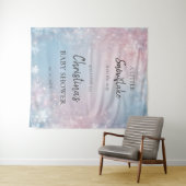 Tenture Panneau de Baby Shower Genre Neutre Flocon de Neig (En situation (horizontale))