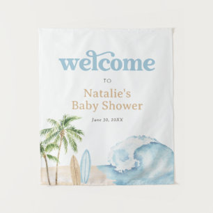 Tenture Panneau de bienvenue Baby on Board Surf Baby Baby