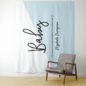 Tenture Panneau de bienvenue Baby Shower Fond Moderne Bleu (En situation)