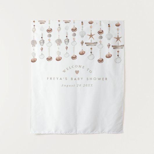 Tenture Panneau de bienvenue Boho Beach Shell (Devant)
