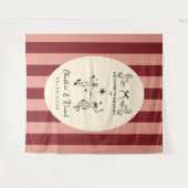 Tenture Panneau de bienvenue de mariage à griffonnage dess (Devant (Horizontal))