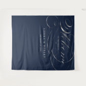 Tenture Panneau de bienvenue de mariage écriture argentée  (Devant (Horizontal))