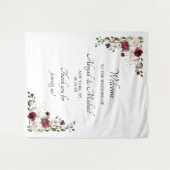 Tenture Panneau de bienvenue de mariage floral élégant bor (Devant (Horizontal))