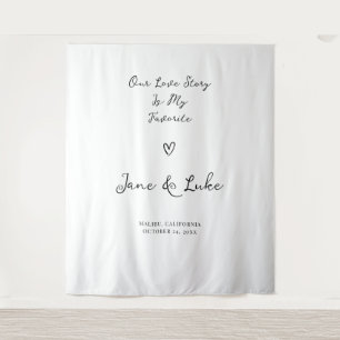 Tenture Panneau de bienvenue de mariage minimaliste élégan
