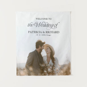 Tenture Panneau de Bienvenue de Mariage Minimaliste Modern