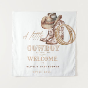 Tenture Panneau de bienvenue du petit Baby shower Cowboy