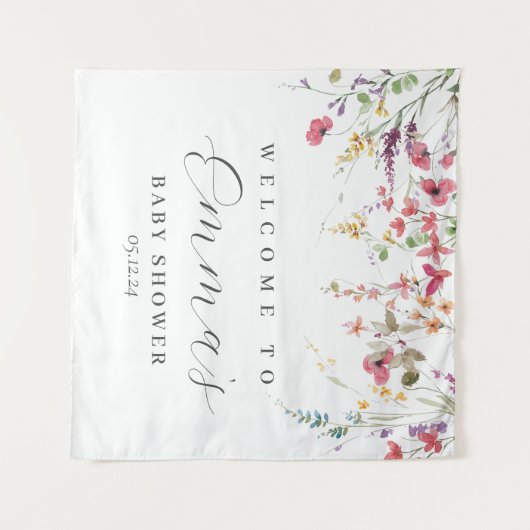 Tenture Panneau de bienvenue fleur sauvage, affiche fleur (Devant (Horizontal))