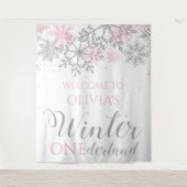 Tenture Panneau de bienvenue flocon de neige ONEderland d' (Devant)