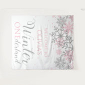 Tenture Panneau de bienvenue flocon de neige Winter ONEder (Devant (Horizontal))