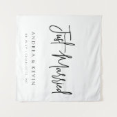 Tenture Panneau de Bienvenue Mariage Élégant Moderne (Devant (Horizontal))