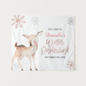 Tenture Panneau de bienvenue ONEderland Flocons de neige d (Devant (Horizontal))