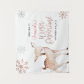 Tenture Panneau de bienvenue ONEderland Flocons de neige H (Devant)