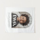 Tenture Panneau de bienvenue pour 2e anniversaire avec deu (Devant (Horizontal))