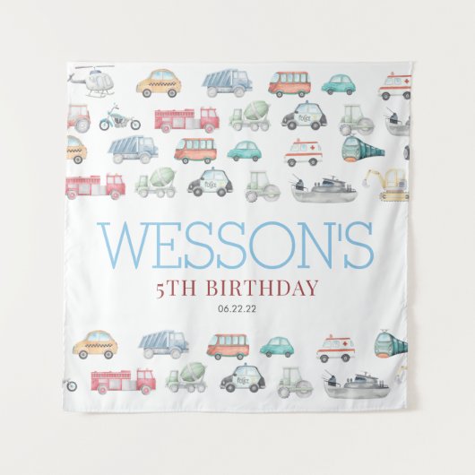 Tenture Panneau de bienvenue pour anniversaire de transpor (Devant)