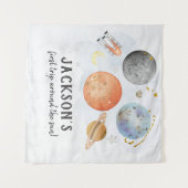 Tenture Panneau de bienvenue pour anniversaire spatial (Devant (Horizontal))