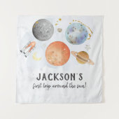 Tenture Panneau de bienvenue pour anniversaire spatial (Devant)