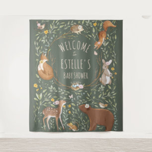 Tenture Panneau de bienvenue pour Baby Shower Animaux de l