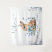 Tenture Panneau de bienvenue pour Baby Shower Lapin Mignon (Devant)