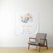 Tenture Panneau de bienvenue pour Baby Shower Ocean Sweet (En situation)
