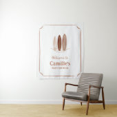 Tenture Panneau de bienvenue pour Baby Shower Surf (En situation)