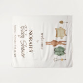 Tenture Panneau de bienvenue pour Baby Shower tenue Boho B (Devant (Horizontal))