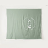 Tenture Panneau de Bienvenue pour Mariage avec Monogramme (Devant (Horizontal))
