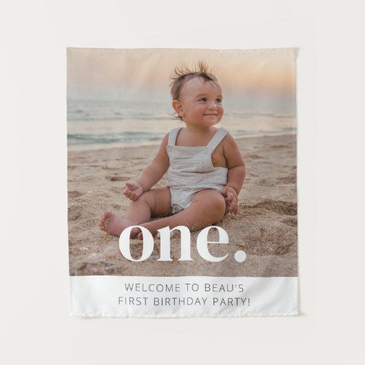 Tenture Panneau de bienvenue pour photo d'anniversaire 1 a (Devant)