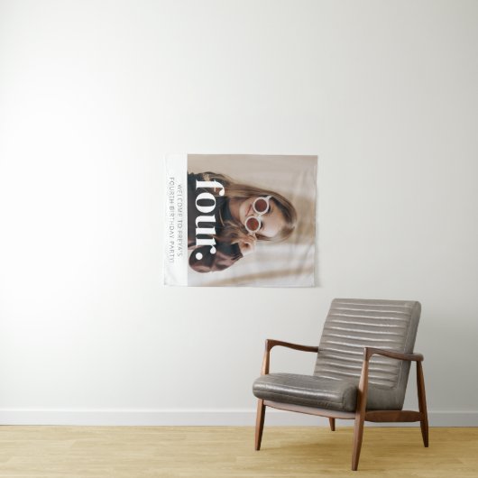 Tenture Panneau de bienvenue pour photo d'anniversaire 4 a (En situation (horizontale))