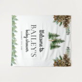 Tenture Panneau de bienvenue pour une baby shower rustique (Devant (Horizontal))