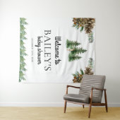 Tenture Panneau de bienvenue pour une baby shower rustique (En situation (horizontale))