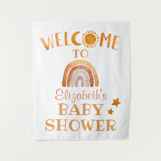 Tenture Panneau de bienvenue Soleil, Lune, Arc-en-ciel et (Devant)