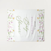 Tenture Panneau de bienvenue vert eau jaune rose aquarelle (Devant (Horizontal))