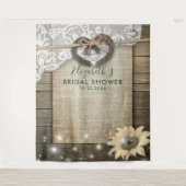 Tenture Panneau de Booth Photo Mariage Champêtre avec Tour (Devant)