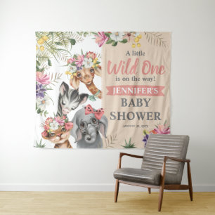 Tenture Panneau de fond de Baby Shower pour fille avec des