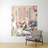 Tenture Panneau de fond de fête prénatale pour bébé fille  (En situation)