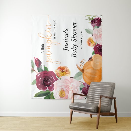 Tenture Panneau de fond de shower de bébé automnal à fleur (En situation)