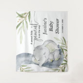 Tenture Panneau de fond pour baby shower éléphant pour béb (Devant)