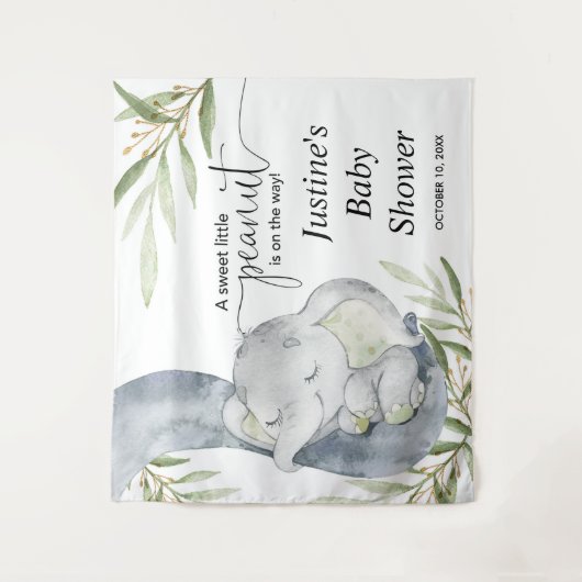 Tenture Panneau de fond pour une baby shower éléphant neut (Devant)