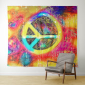 Tenture Panneau De Paix Rétro Sur Tapis Ou Photo (En situation (horizontale))