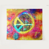 Tenture Panneau De Paix Rétro Sur Tapis Ou Photo (Devant (Horizontal))